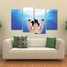 Quadro Decorativo Goku Genki Dama Quarto Em Tecido 4 Peças 1 - 1