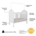 Ver imagem 6 de Berço Mini Cama 3 em 1 100% MDF Maya Espresso Móveis Branco Brilho/Corino
