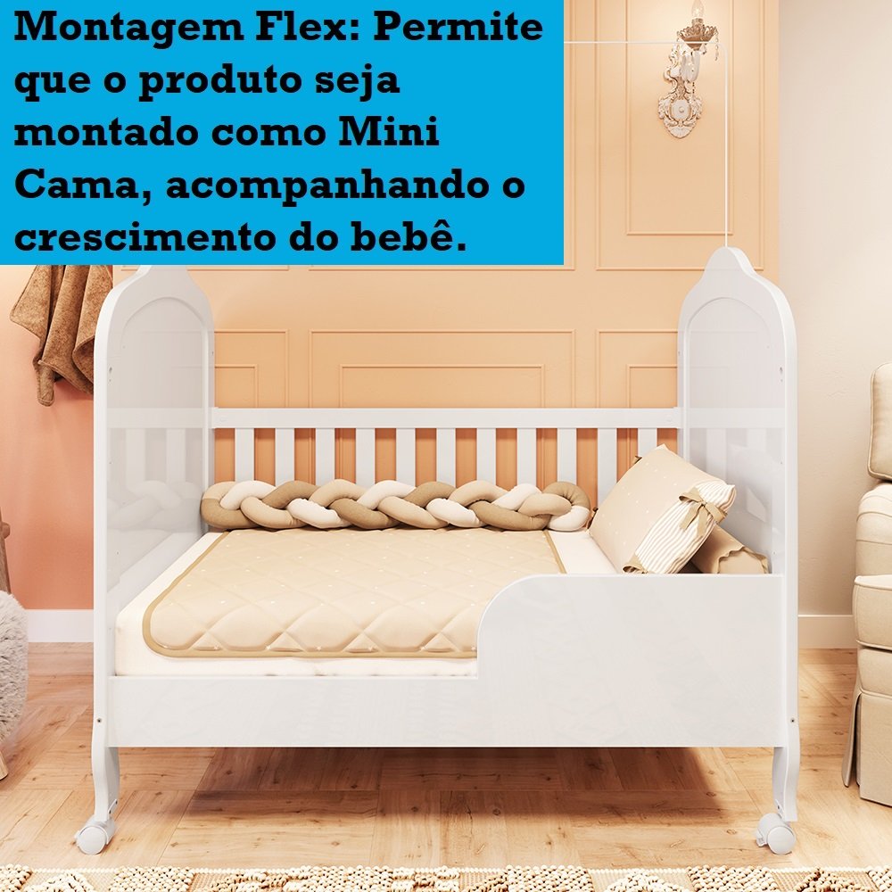 Berço Mini Cama 3 em 1 100% MDF Maya Espresso Móveis - 12