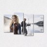 Quadro Decorativo Vikins Ragnar E Lagertha Em Tecido 4 Peças - 2