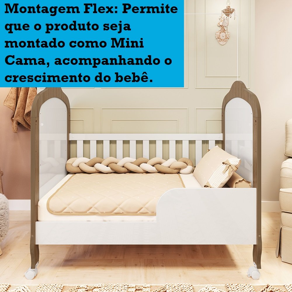 Berço Mini Cama 3 em 1 100% MDF Maya Espresso Móveis - 7