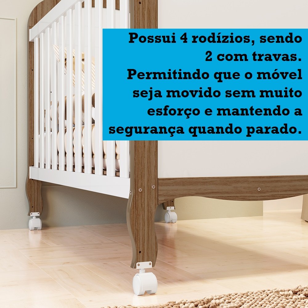 Berço Mini Cama 3 em 1 100% MDF Maya Espresso Móveis - 9