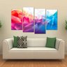 Quadro Abstrato Sala Escritório Colorido Em Tecido 4 Peças 1 - 1