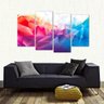 Quadro Abstrato Sala Escritório Colorido Em Tecido 4 Peças 1 - 2