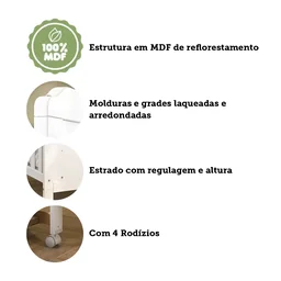 Berço Minicama 2 em 1 Americano 100% MDF Cloe - 15