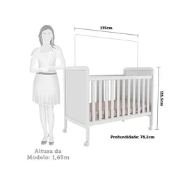 Berço Minicama 2 em 1 Americano 100% MDF Cloe - 6