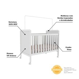 Berço Minicama 2 em 1 Americano 100% MDF Cloe - 7