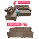 Ver imagem 4 de Sofá de Canto Esquerdo 2,65x2,30m Retrátil e Reclinável com Molas Ensacadas Cama inBox Nobre