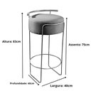 Ver imagem 4 de Banqueta Olivia em Linho e Base Metal Dourado Agarb Decor:linho Azul