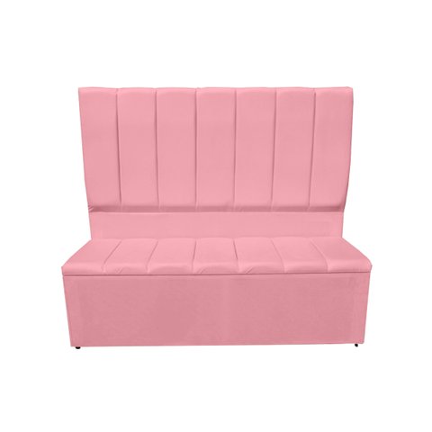 Jogo Cabeceira e Recamier Baú para Cama Box Casal King 1.95:rosa