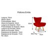 Kit 2 Poltrona Cadeira Decorativa Nathy Corano Vermelho Pés Palito para Recepção Sala de Estar Consu - 4