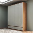 Ver imagem 1 de Guarda Roupa Roupeiro 4 Portas 4 Gavetas 6 Prateleiras W320 Freijó Off White Dalla Costa