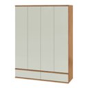 Ver imagem 4 de Guarda Roupa Roupeiro 4 Portas 4 Gavetas 6 Prateleiras W320 Freijó Off White Dalla Costa