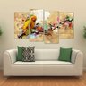 Quadro Artístico Passarinho Colorido Em Tecido 4 Peças 1Resu - 1