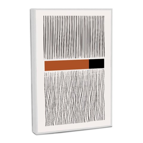 Quadro Decorativo Linhas Modernas Minimalistas Ii com Moldura Filete