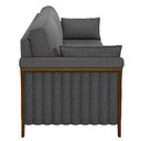 Ver imagem 5 de Sofá Living 3 Lugares 222cm Pés Madeira Roya M22 Linho Cinza Escuro - Mpozenato