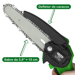 Mini Motosserra Elétrica Portátil 21v C/2 Baterias Lítio Tser21 - 4