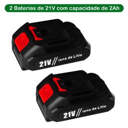 Mini Motosserra Elétrica Portátil 21v C/2 Baterias Lítio Tser21 - 6