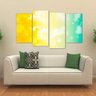 Quadro Abstrato Colorido Sala Escritório Em Tecido 4 Peças - 1