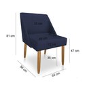Ver imagem 4 de Kit 02 Cadeiras Poltona Juliana Suede Azul Marinho Pés Palito Castanho