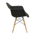 Ver imagem 2 de Cadeira Charles Eames Eiffel Design Wood com Braço - Preto