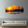 Quadro decorativo Plantas Lago Pôr do Sol Conjunto 5 Peças - 3