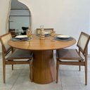 Ver imagem 2 de Mesa de Jantar Cone 80 Cm Base Madeira Freijó Tampo Freijó