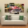 Quadro Decorativo Carro Vintage Escritório Em Tecido 4 Peças - 2