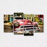 Quadro Decorativo Carro Vintage Escritório Em Tecido 4 Peças - 3