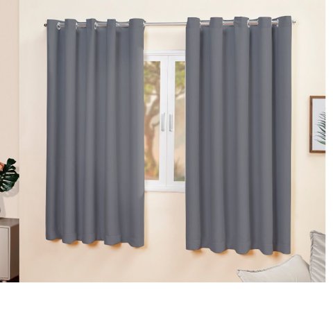 Cortina Sala Blackout Tecido Eliós Cromado 2,00m x 1.30m Varão Simples:Cinza