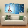 Quadro Decorativo Notas Musicais Mosaico Em Tecido 4 Peças 1 - 1