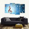 Quadro Decorativo Notas Musicais Mosaico Em Tecido 4 Peças 1 - 2