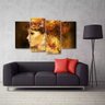 Quadro Decorativo Mulher Abstrata Escritório Tecido 4 Peças - 3