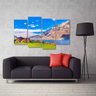 Quadro Decorativo Paisagem Montanha Sala Em Tecido 4 Peças 1 - 2