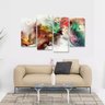 Quadro Abstrato Colorido Sala Escritórios Em Tecido 4 Peças - 1