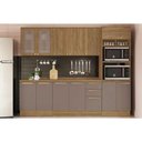 Ver imagem 1 de Cozinha Completa Botanic 7 Peças (2aéreos+2balcões+1paneleiro+2complementos) C7p36 Nogueira/fendi
