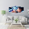 Quadro decorativo Goku Mosaico Para Quarto 125x60 5 Peças - 2