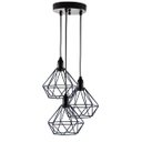 Ver imagem 1 de Lustre com 3 Pendentes Diamante - Preto - 3-2100-3