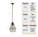 Ver imagem 3 de Pendente Aramado Gota - Preto - 2800-3