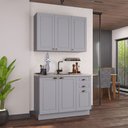 Ver imagem 2 de Cozinha Compacta Bariloche 6 Portas 2 Gavetas 100% MDF Titânio Fosco - Indékes