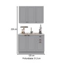 Ver imagem 4 de Cozinha Compacta Bariloche 6 Portas 2 Gavetas 100% MDF Titânio Fosco - Indékes