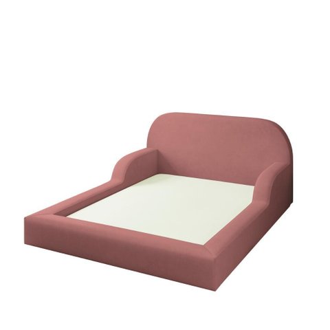 Cama Colchão Casal Montessoriana Infantil Proteção Lateral Cor:rosa