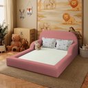 Ver imagem 2 de Cama Colchão Casal Montessoriana Infantil Proteção Lateral Cor:rosa