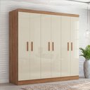 Ver imagem 1 de Guarda-Roupa Casal 6 Portas e 2 Gavetas Cancun Off White/Cinamomo