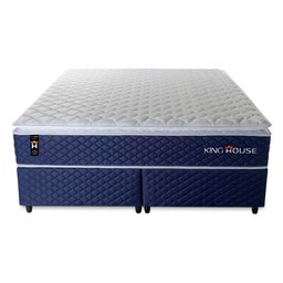 Cama Box King Lagras com Colchão Molas Ensacadas 193x203x60 Azul - 8