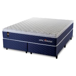 Cama Box King Lagras com Colchão Molas Ensacadas 193x203x60 Azul - 7