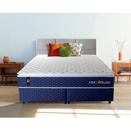 Cama Box King Lagras com Colchão Molas Ensacadas 193x203x60 Azul - 3