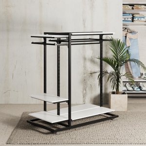 Expositor Central para Loja Cremalheira Mult. com Rodizio 150x130x70 Cm Comac