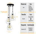 Ver imagem 3 de Lustre com 3 Pendentes Aramados Gota - Branco - 3-2800-4