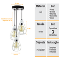 Ver imagem 3 de Lustre com 3 Pendentes Aramados Gota - Branco - 3-2800-4